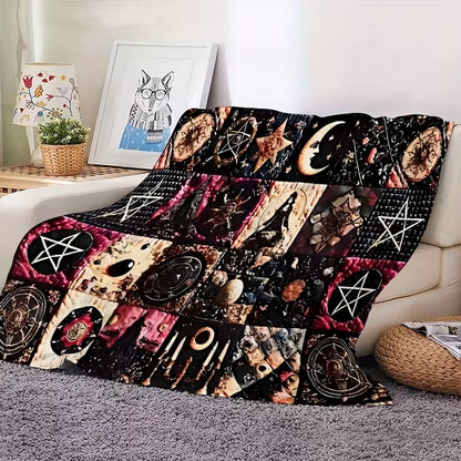 Vintage Gothic Witchy Flannel Blanket