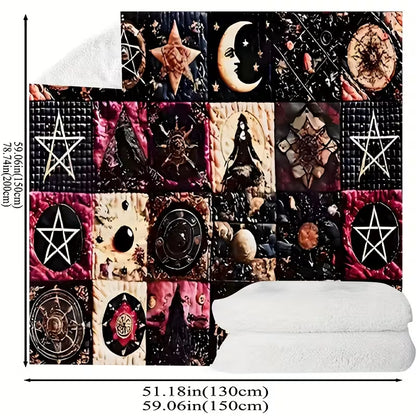 Vintage Gothic Witchy Flannel Blanket